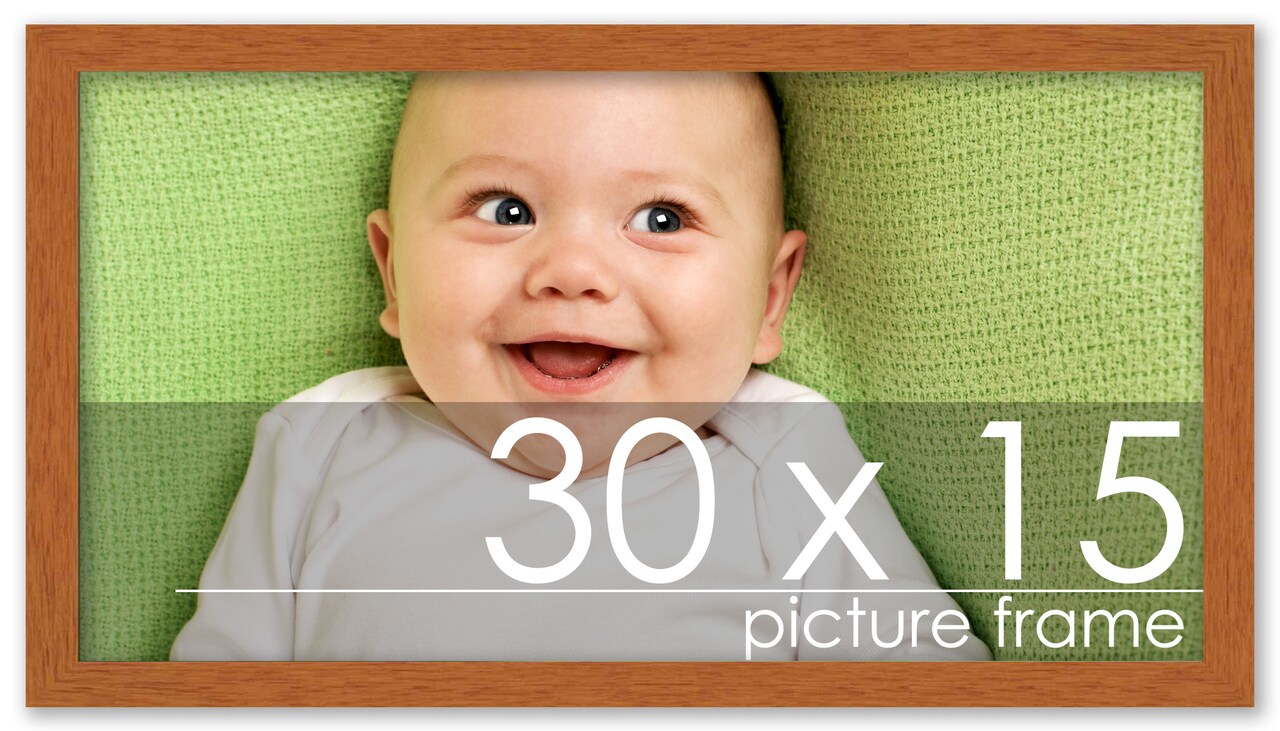 Panoramic Modernist Brown Picture Frame - UV Acrylic, Foam Board Backing, Hanging Hardware